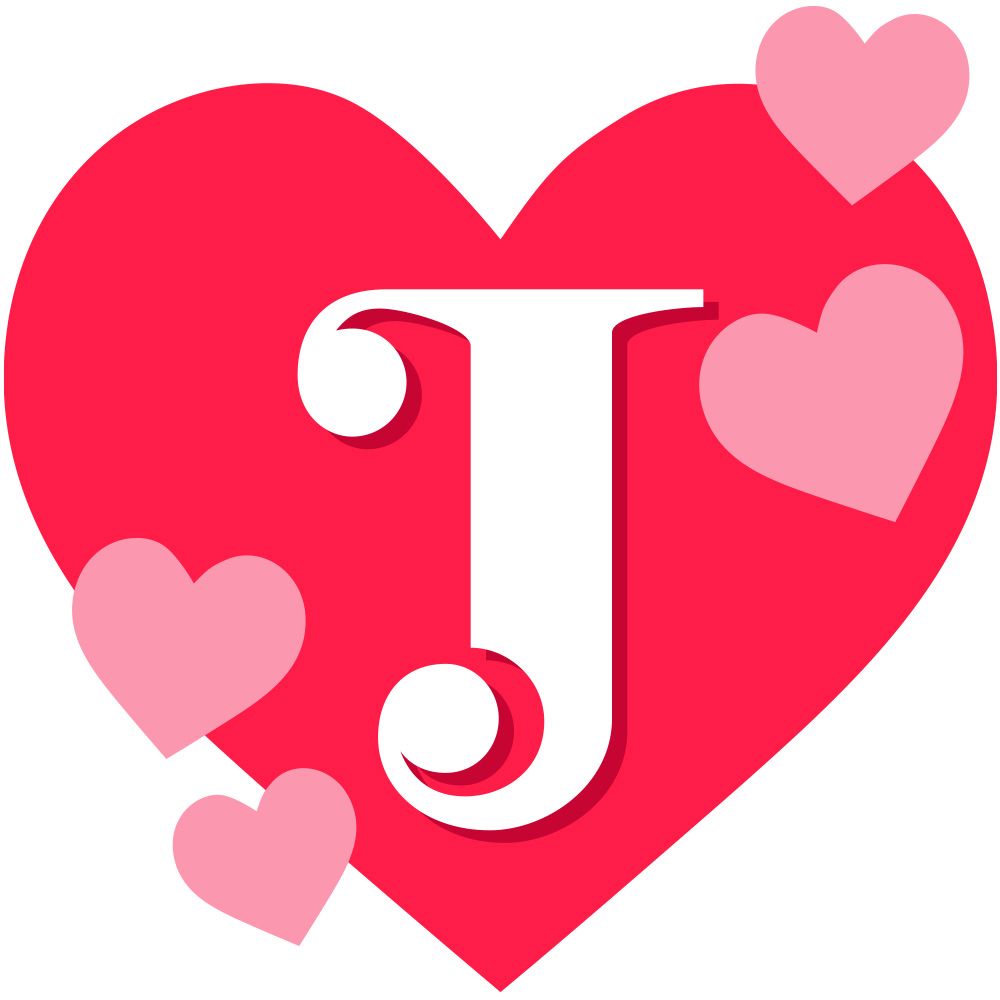 Heart Letter J|D-1245820|Regular Cut