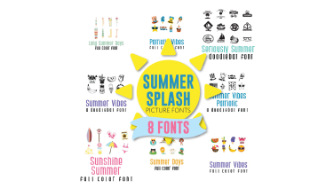 Summer Splash Picture Fonts