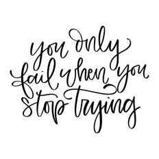 You Only Fail When You Stop Trying