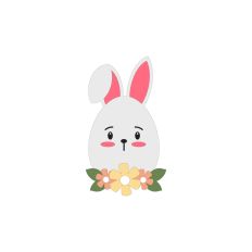 Easter Bunny Egg with Floral Decor