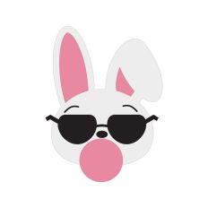 Cool Bunny with Sunglasses and Bubble Gum