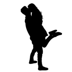 Couple kissing Silhouette