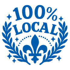 100% Local Fleur-de-Lis Emblem