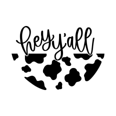Hey y'all cow print round sign