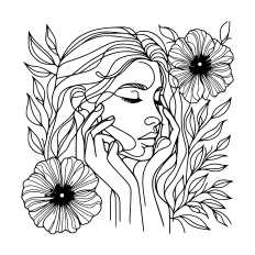 Woman and flower