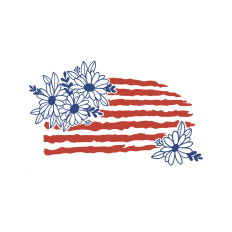 Floral distressed American flag