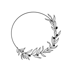 round leafy wreath frame