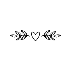 Heart and leaves border