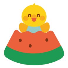 chick eating watermelon