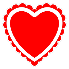 Scalloped Heart Sticker for Valentine's Day