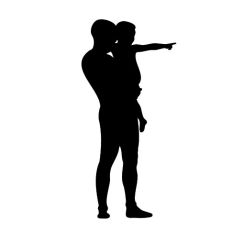 Father and son Silhouette