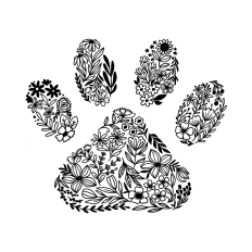 Floral dog paw