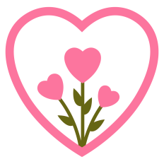 Pretty Flowers in Heart Design for Valentine's Day