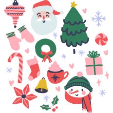 Christmas Stickers Print and Cut File