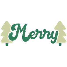 Merry Word with Christmas Trees for HTV