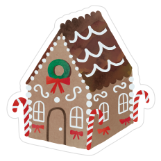 Christmas Gingerbread House Print and Cut Sticker
