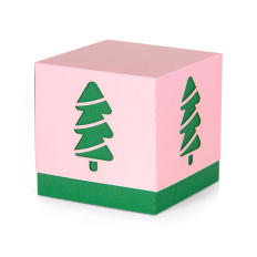 3D Paper Box with cut out Christmas Trees