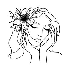 Woman and flower