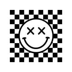 Checkered Smiley X Eyes