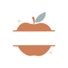 Apple split monogram teacher design