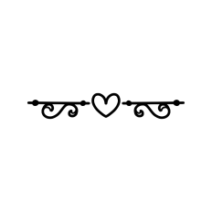 Elegant heart flourish border