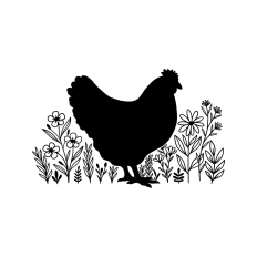 chicken and wildflowers