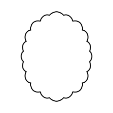 Fancy scallop oval frame