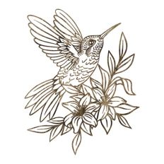 Hummingbird with flowers