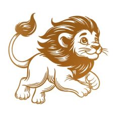 A running lion