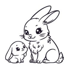 Bunny mom and baby