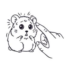 Frightened hamster