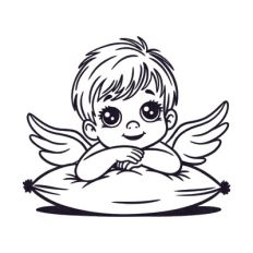 Baby angel on a pillow