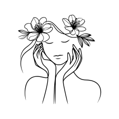 Woman and flower