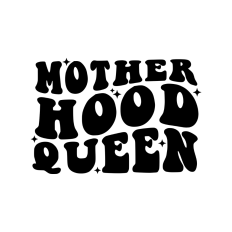 Motherhood queen retro wavy design