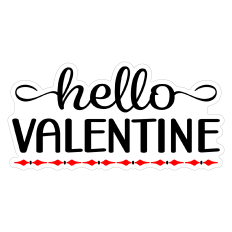 Hello Valentine Sticker