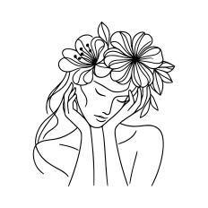 Woman and flower