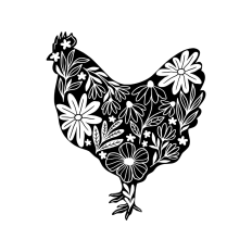 chicken with flowers