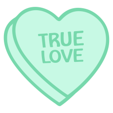 TRUE LOVE Candy Heart for Valentine's Day