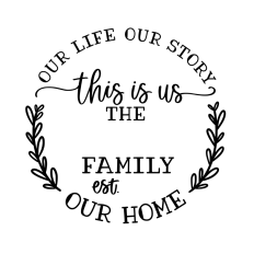 This is us family name round monogram