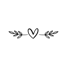 Heart and leaves border