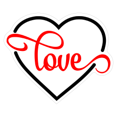 Love in Heart Sticker for Valentine's Day