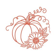 Pumpkin with flowers