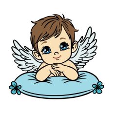 Baby angel on a pillow