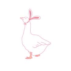 Cute duck wearing easter bunny ears