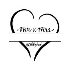Mr and Mrs heart frame