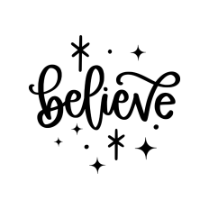 Believe christmas ornament design
