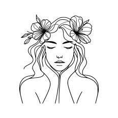 Woman and flower