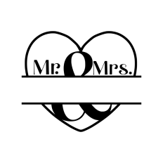 Mr and Mrs heart frame