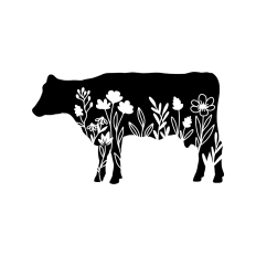 cow with flowers