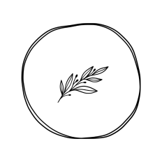sketch circle frame with leaves